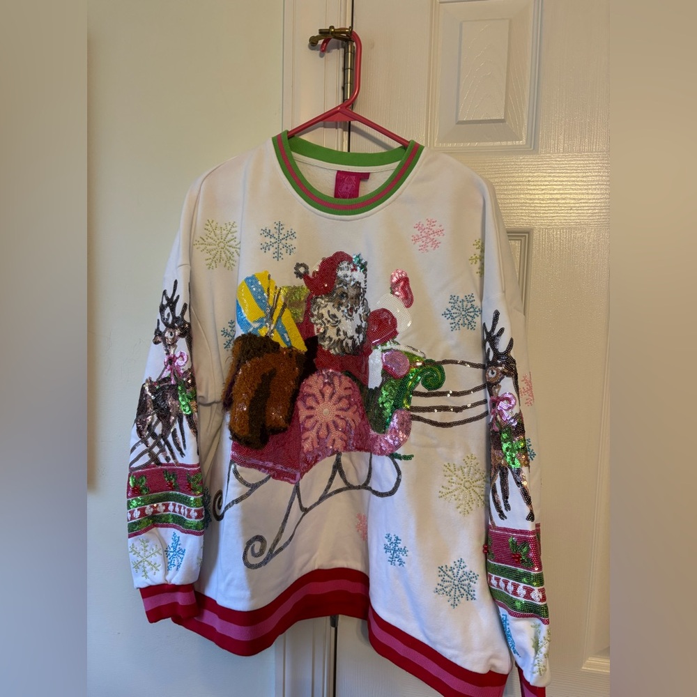 QOS vintage Santa in sleigh
